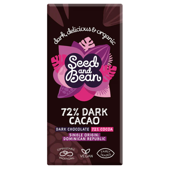Seed & Bean Choklad Extra Mörk 72% EKO 85g i gruppen Råvaror & Dryck / Godis & Choklad / Choklad & Bars hos Rawfoodshop Scandinavia AB (4308)
