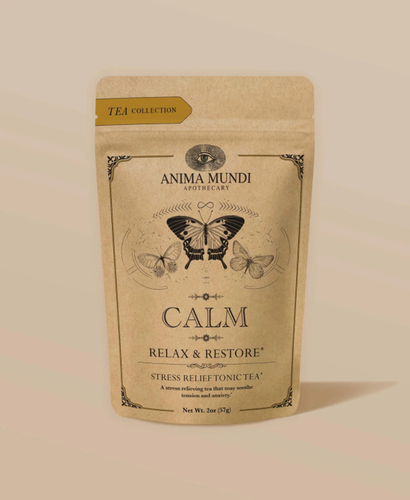 Anima Mundi Calm Stress Relief Tonic Tea 57g i gruppen Hälsa / Användningsområde / Lust & Energi hos Rawfoodshop Scandinavia AB (AM067)