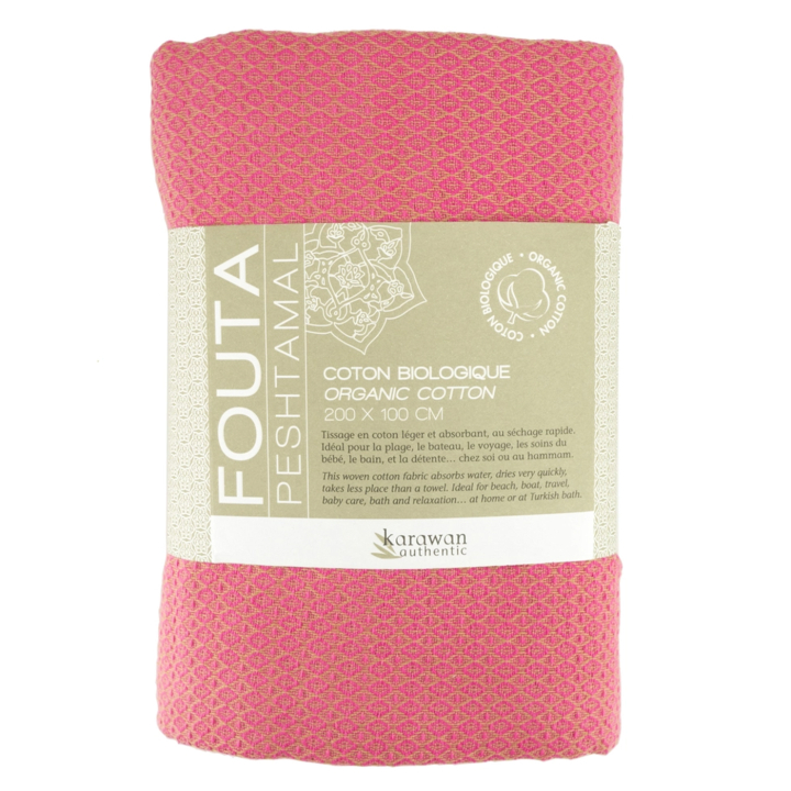 Fouta Hammam Sand & Indian Pink 200x100cm i gruppen Kroppsvård / Färdiga produkter hos Rawfoodshop Scandinavia AB (KFO02RI-L)