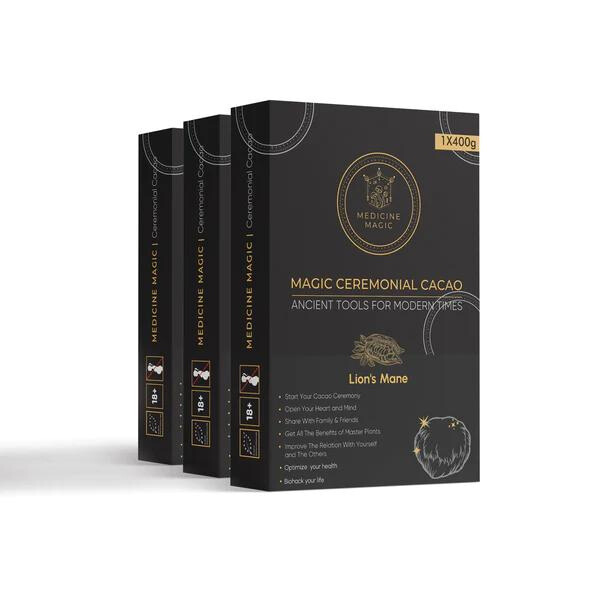 Ceremonial Cacao Lions Mane EKO 400g i gruppen Råvaror & Dryck / Bak & Matlagning / Kakaoprodukter hos Rawfoodshop Scandinavia AB (047540)