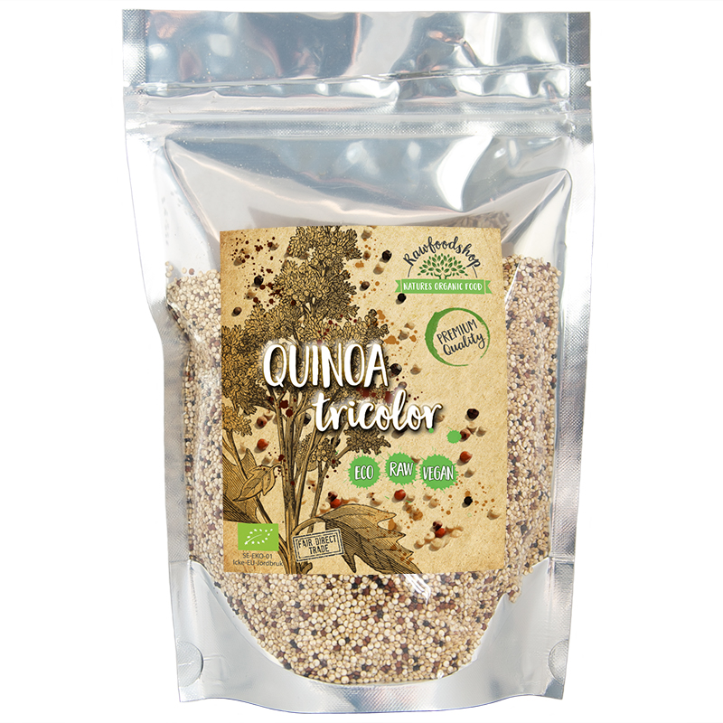 Quinoa Tre färger EKO 500g i gruppen Råvaror & Dryck / Skafferiet / Frön hos Rawfoodshop Scandinavia AB (10187-1)
