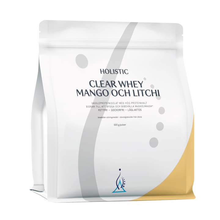 Holistic Clear Whey vassleproteinisolat mango och litchi 500g i gruppen Råvaror & Dryck / Hälsokost / Proteinpulver hos Rawfoodshop Scandinavia AB (10700)