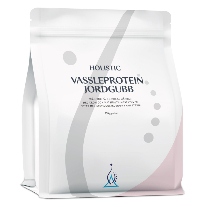 Holistic Vassleprotein Jordgubb 750g i gruppen Råvaror & Dryck / Hälsokost / Proteinpulver hos Rawfoodshop Scandinavia AB (10705)