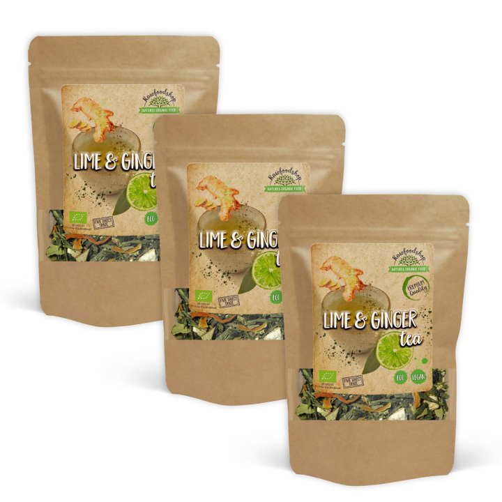 Lime och Ingefära Te EKO 100g x 3 paket i gruppen Råvaror & Dryck / Drycker / Teer hos Rawfoodshop Scandinavia AB (10794-SET3)