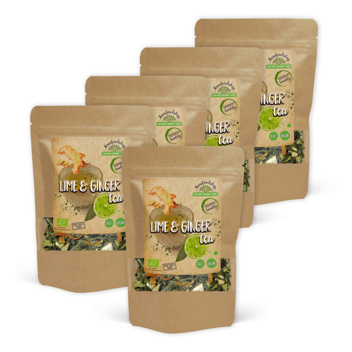 Lime och Ingefära Te EKO 100g x 5 paket i gruppen Råvaror & Dryck / Drycker / Teer hos Rawfoodshop Scandinavia AB (10794-SET5)