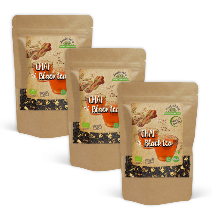 Chai Black Te EKO 100g x 3 paket i gruppen Råvaror & Dryck / Drycker / Teer hos Rawfoodshop Scandinavia AB (10826-SET3)