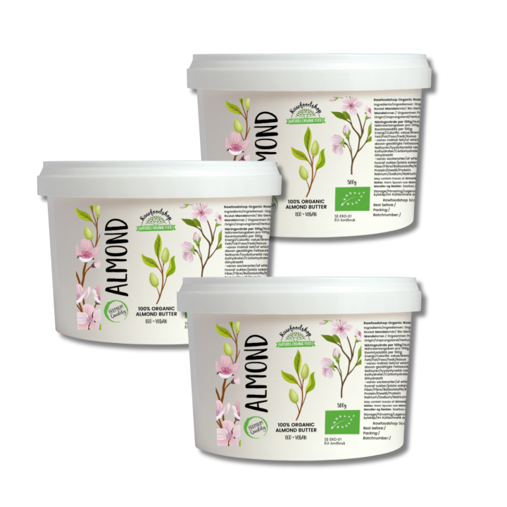 Mandelsmör Rostad EKO 500g x 3 paket i gruppen Råvaror & Dryck / Skafferiet / Smör & Krämiga Pålägg hos Rawfoodshop Scandinavia AB (114500-SET3)