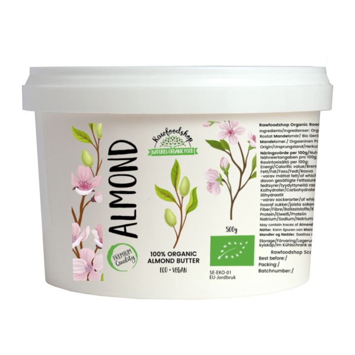 Mandelsmör Rostad EKO 500g i gruppen Råvaror & Dryck / Skafferiet / Smör & Krämiga Pålägg hos Rawfoodshop Scandinavia AB (114500)