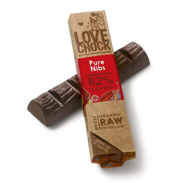 Choklad Pure Nibs 82% EKO 40g i gruppen Råvaror & Dryck / Godis & Choklad / Choklad & Bars hos Rawfoodshop Scandinavia AB (13003)