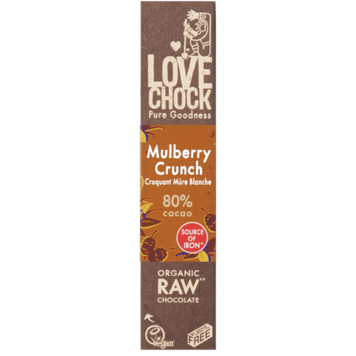 Mulberry Crunch Choklad 80% Raw Eko 40g i gruppen Råvaror & Dryck / Frukt & Bär / Dadlar hos Rawfoodshop Scandinavia AB (13005)