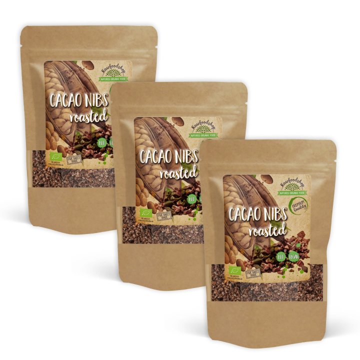 Kakaonibs Rostade EKO 1kg x 3 paket i gruppen Råvaror & Dryck / Bakning / Kakaoprodukter hos Rawfoodshop Scandinavia AB (132510-SET3)