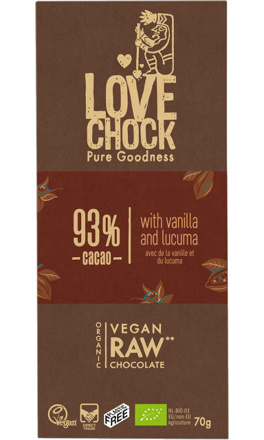 Choklad Vanilj & Lucuma 93% Eko 70g i gruppen Råvaror & Dryck / Godis & Choklad / Choklad & Bars hos Rawfoodshop Scandinavia AB (14004)