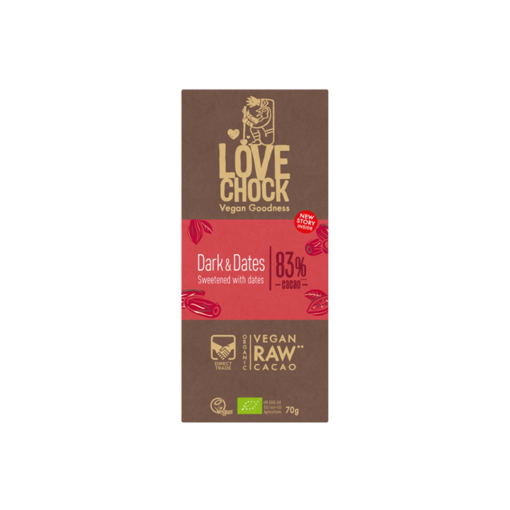 Choklad Dark & Dates 83% EKO 70g i gruppen Råvaror & Dryck / Godis & Choklad / Choklad & Bars hos Rawfoodshop Scandinavia AB (14008)