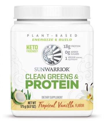 Sunwarrior Clean Greens & Protein Vanilj 175 g i gruppen Hälsa / Kosttillskott / Proteinpulver hos Rawfoodshop Scandinavia AB (1426)