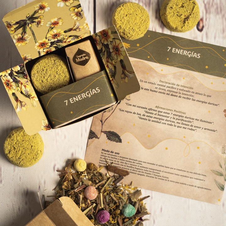 Sacred Smoke Kit 7 Energies i gruppen Hem & Själ / Ritual & Cermoni / Rökelse, Ljus & Dofter hos Rawfoodshop Scandinavia AB (147-01)
