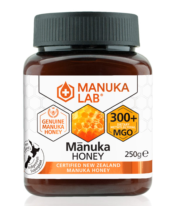 Manuka Lab Manukahonung 300+ MGO 250g i gruppen Råvaror & Dryck / Bakning / Honung hos Rawfoodshop Scandinavia AB (1489)