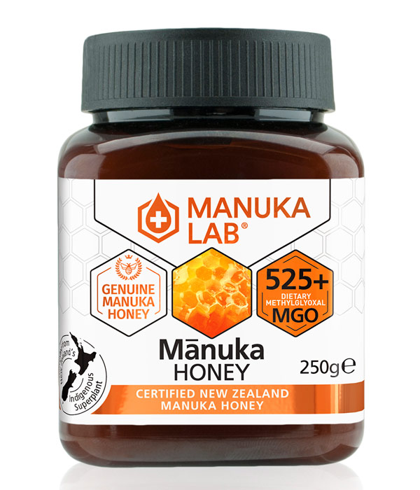 Manuka Lab Manukahonung 525+ MGO 250g i gruppen Råvaror & Dryck / Bakning / Honung hos Rawfoodshop Scandinavia AB (1490)