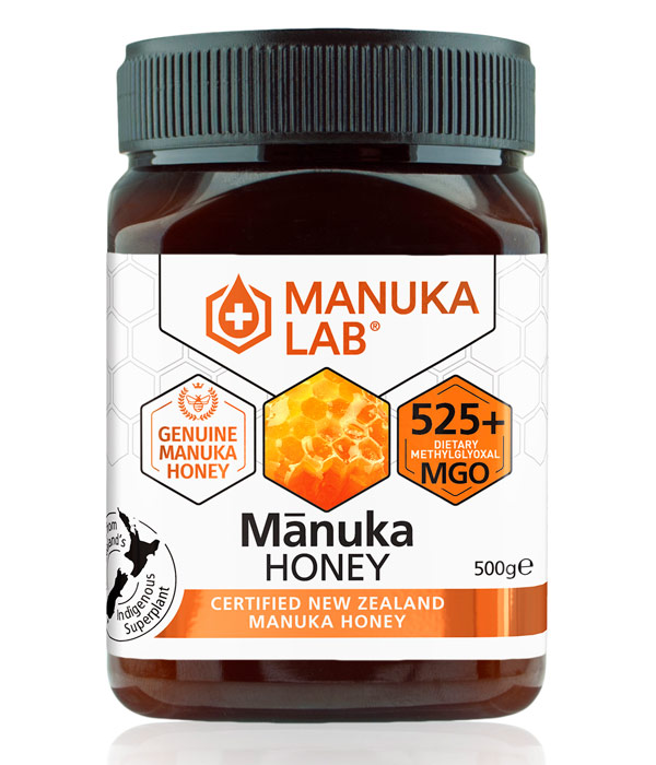 Manuka Lab Manukahonung 525+ MGO 500g i gruppen Råvaror & Dryck / Bakning / Honung hos Rawfoodshop Scandinavia AB (1491)