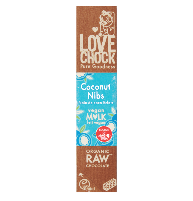 Coconut Nibs Choklad RAW EKO 40g i gruppen Råvaror & Dryck / Godis & Choklad / Choklad & Bars hos Rawfoodshop Scandinavia AB (17001)