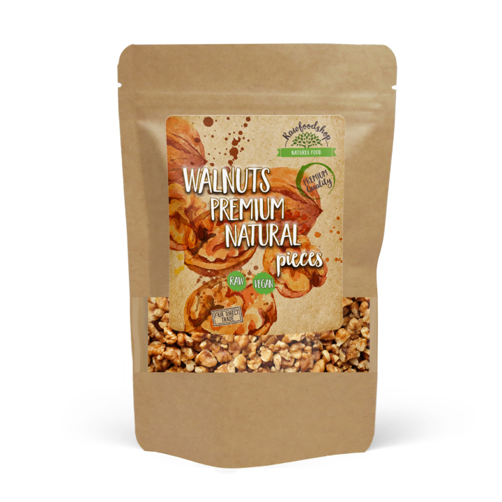 Valnötter i bitar Premium RAW 750g i gruppen Råvaror & Dryck / Nötter / Valnötter hos Rawfoodshop Scandinavia AB (17234-750)