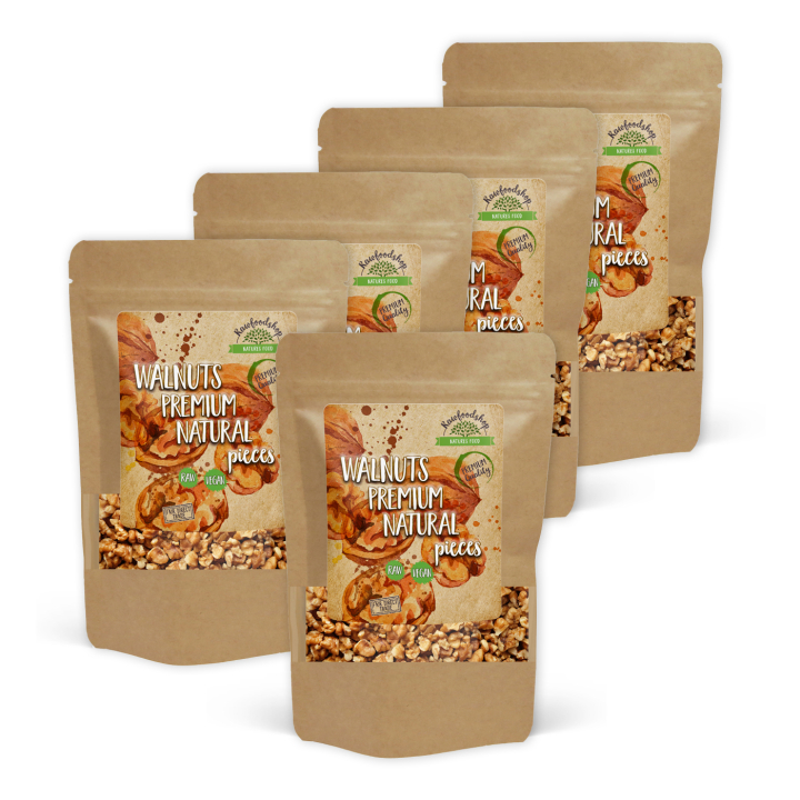 Valnötter i bitar Premium RAW 750g x 5 paket i gruppen Råvaror & Dryck / Nötter / Valnötter hos Rawfoodshop Scandinavia AB (17234750-SET5)