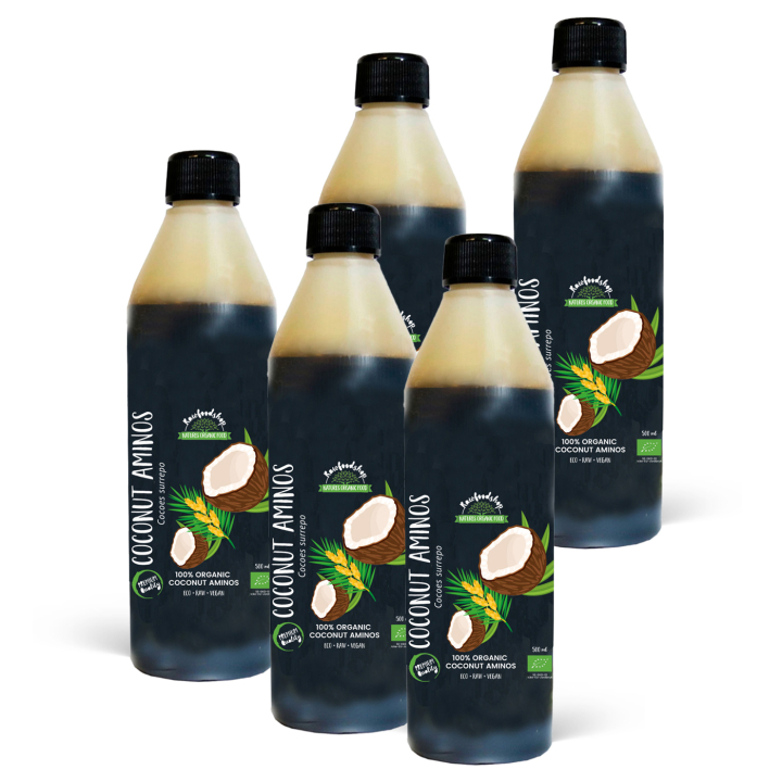 Kokos Aminos EKO 500ml x 5 flaskor i gruppen Råvaror & Dryck / Skafferiet / Smaksättning / Soja & Sås hos Rawfoodshop Scandinavia AB (17310-SET5)
