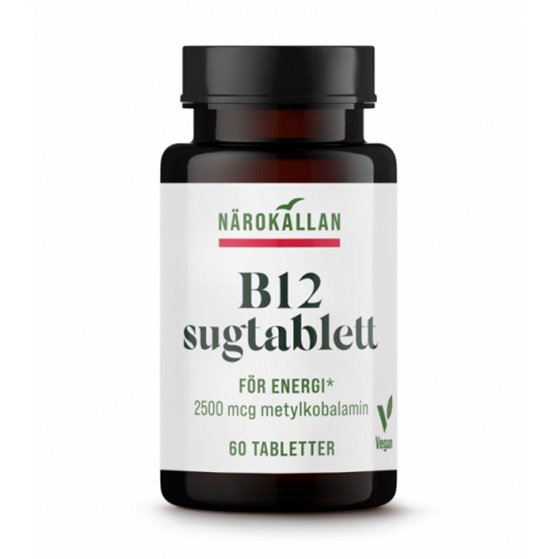 B12 sugtablett 60st i gruppen Hälsa / Kosttillskott / Vitaminer / Enkla vitaminer hos Rawfoodshop Scandinavia AB (1751)