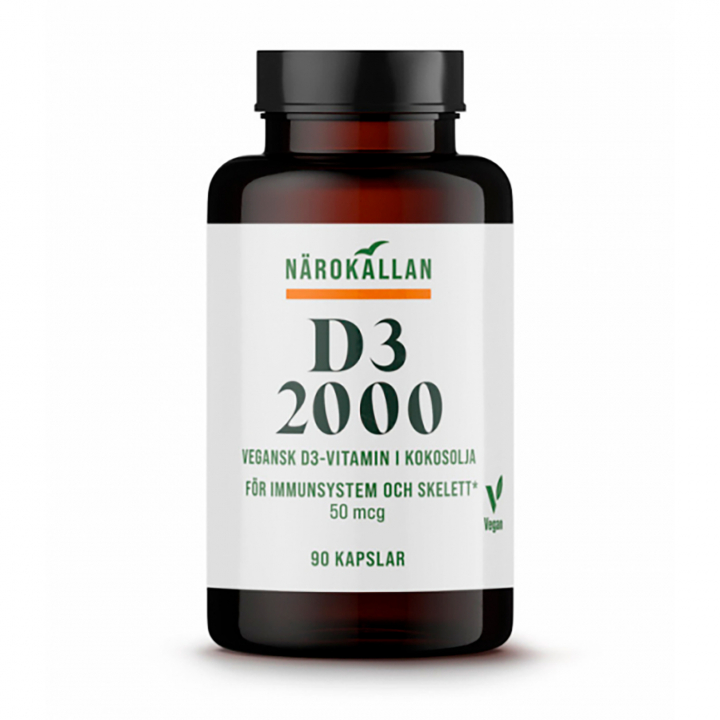 D3 2000 vegan 90 kap i gruppen Kosttillskott / Vitaminer / Vitamin D hos Rawfoodshop Scandinavia AB (1816)