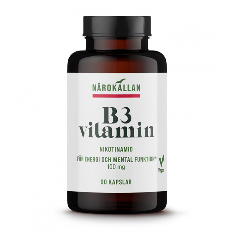 B3 Nikotinamid 100mg i gruppen Hälsa / Kosttillskott / Vitaminer / Enkla vitaminer hos Rawfoodshop Scandinavia AB (1830)