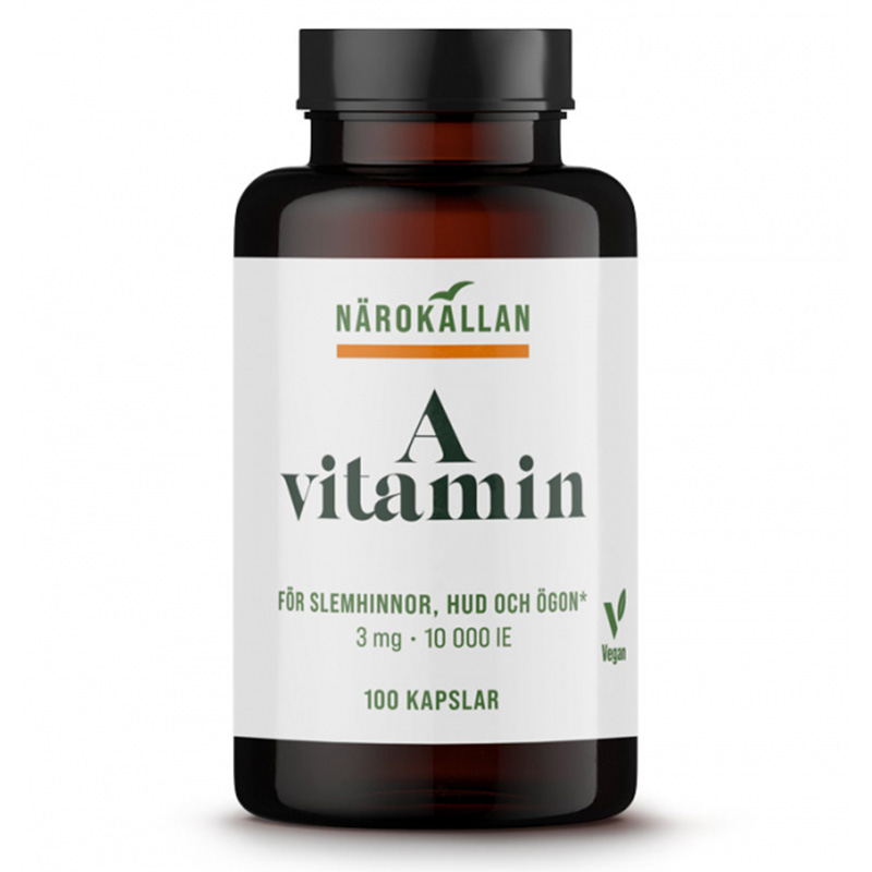 A-vitamin 100kapslar i gruppen Hälsa / Kosttillskott / Vitaminer hos Rawfoodshop Scandinavia AB (1841)