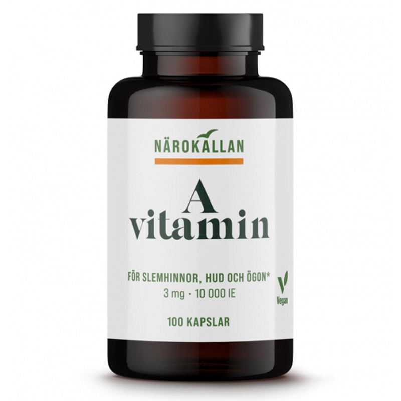 A-vitamin 100kapslar i gruppen Kosttillskott / Vitaminer / Övriga vitaminer hos Rawfoodshop Scandinavia AB (1841)
