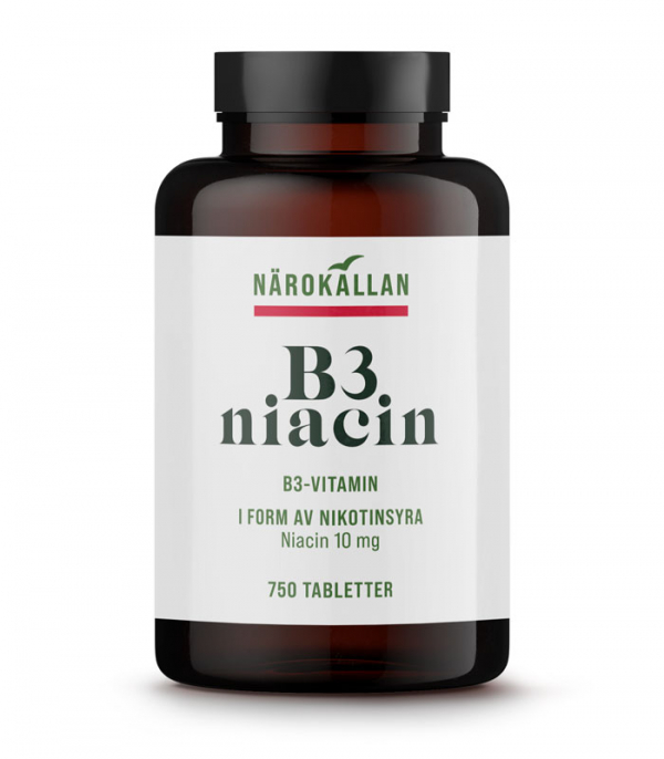 B3 Niacin 10mg 750 tbl i gruppen Hälsa / Kosttillskott / Vitaminer / Enkla vitaminer hos Rawfoodshop Scandinavia AB (1860)