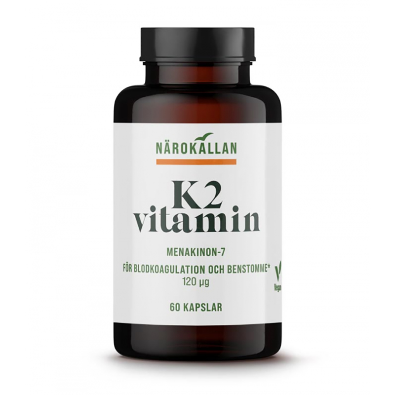 Vitamin K2 60 kaps. i gruppen Hälsa / Kosttillskott / Vitaminer / Enkla vitaminer hos Rawfoodshop Scandinavia AB (1878)