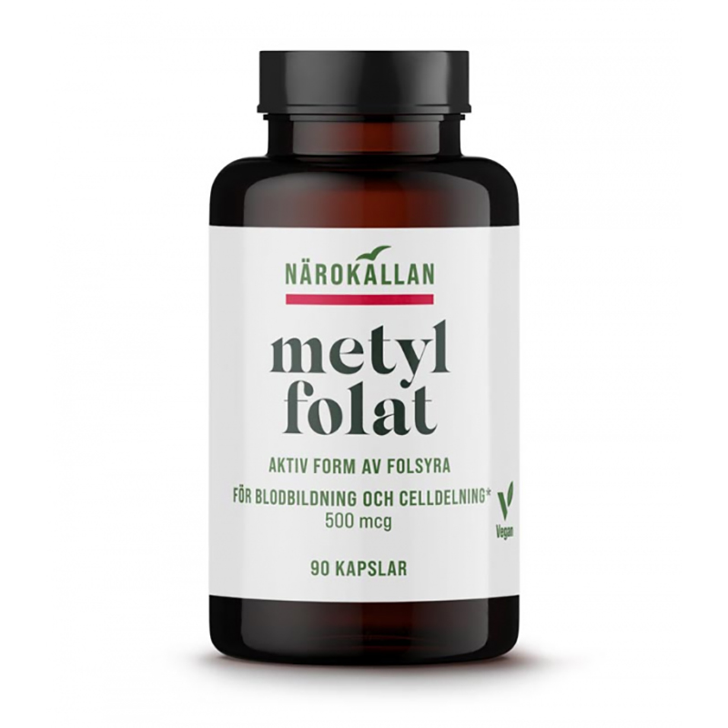 Metylfolat 90 kapslar i gruppen Kosttillskott / Vitaminer / Vitamin B hos Rawfoodshop Scandinavia AB (1880)