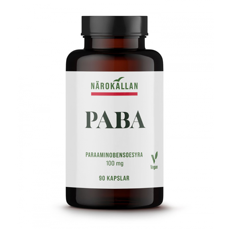 PABA 100 mg 90 kapslar i gruppen Hälsa / Kosttillskott hos Rawfoodshop Scandinavia AB (1882)