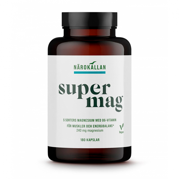 Super Mag 180 kaps i gruppen Kosttillskott / Mineraler / Magnesium hos Rawfoodshop Scandinavia AB (1893)