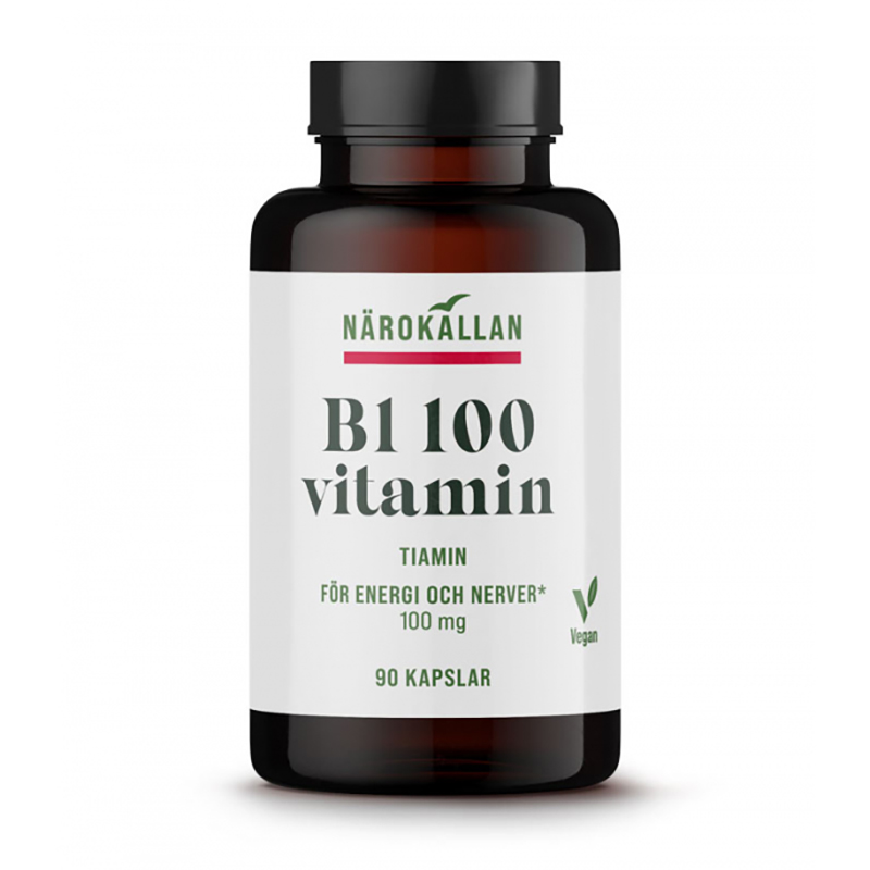 B1 100 mg i gruppen Hälsa / Kosttillskott / Vitaminer / Enkla vitaminer hos Rawfoodshop Scandinavia AB (1895)