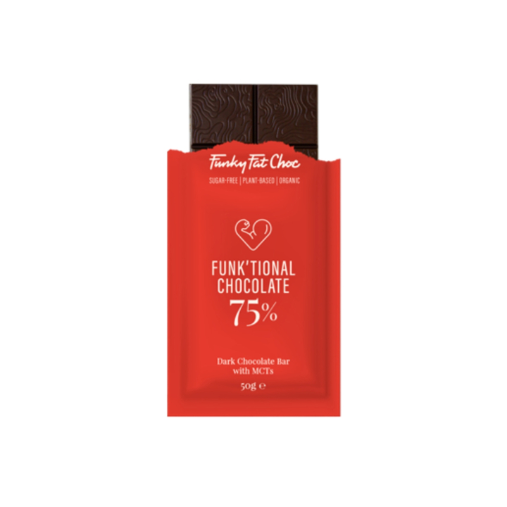 Funky Fat Foods Mörk choklad 50g i gruppen Råvaror & Dryck / Godis & Choklad / Choklad & Bars hos Rawfoodshop Scandinavia AB (1958)