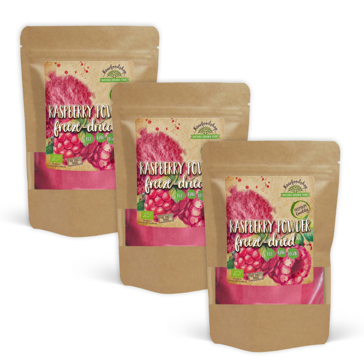 Hallonpulver Frystorkat EKO 100g x 3 paket i gruppen Råvaror & Dryck / Frukt & Bär / Hallon hos Rawfoodshop Scandinavia AB (20020005002001-SET3)