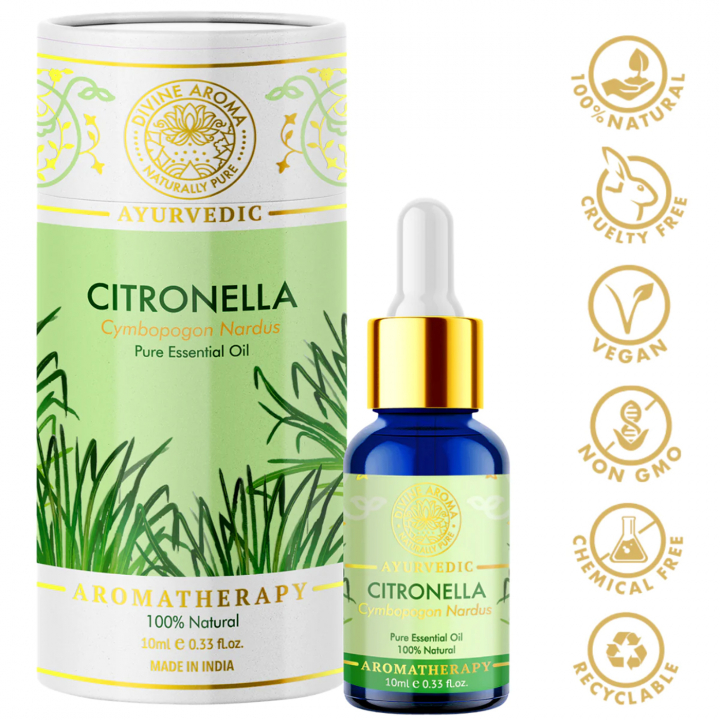 Eterisk Olja Citronella 10ml i gruppen Kroppsvård / DIY Råvaror / Eteriska oljor hos Rawfoodshop Scandinavia AB (20066)