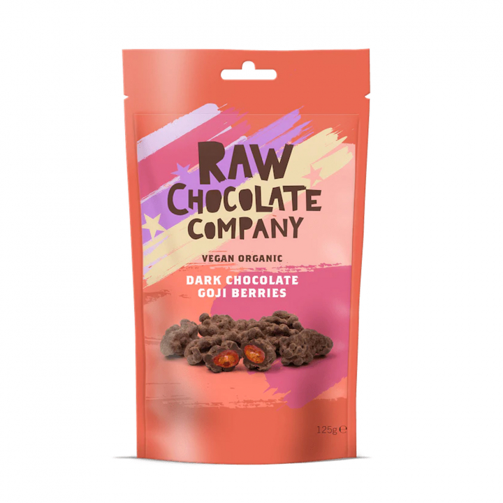 Dark Chocolate Goji Berries RAW EKO 100g i gruppen Råvaror & Dryck / Godis & Choklad / Snacks hos Rawfoodshop Scandinavia AB (201)