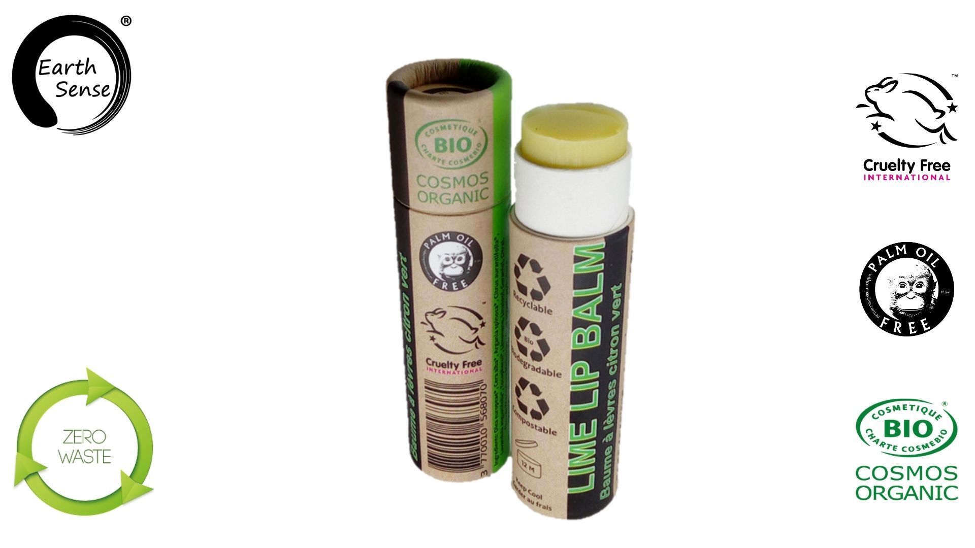 Earth Sense Lip Balm Lime 15ml i gruppen Hud & Kropp / Ansikte / Läppvård hos Rawfoodshop Scandinavia AB (201102)