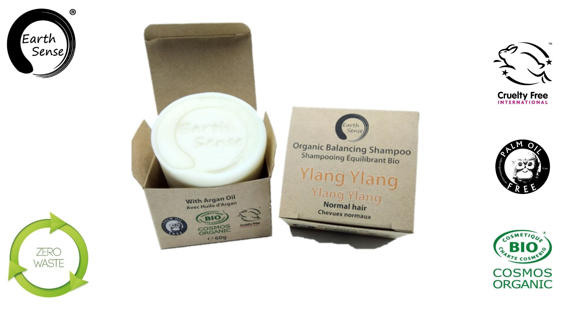 Earth Sense Schampokaka Ylang Ylang 60g i gruppen Hud & Kropp / Hår / Schampo & Balsam hos Rawfoodshop Scandinavia AB (201117)