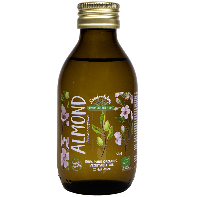 Mandelolja kallpressad EKO 150ml i gruppen Råvaror & Dryck / Nötter / Nötoljor / Mandelolja hos Rawfoodshop Scandinavia AB (2081202)