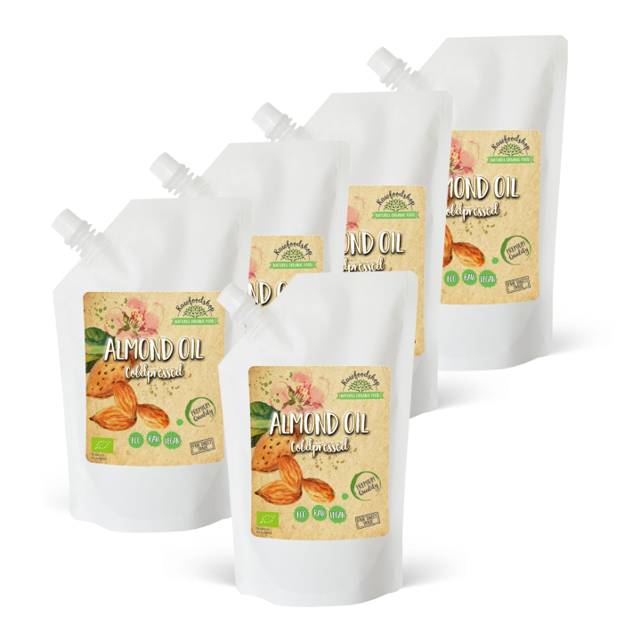 Mandelolja kallpressad EKO 1000ml x 5 flaskor i gruppen Råvaror & Dryck / Skafferiet / Oljor / Oljor hos Rawfoodshop Scandinavia AB (2081204-SET5)