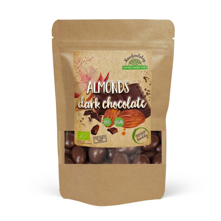 Mandel i Mörk Choklad EKO 100g i gruppen OUTLET 20-80% / Skafferivaror 20-60% / Skafferivaror 20% hos Rawfoodshop Scandinavia AB (20839-1)