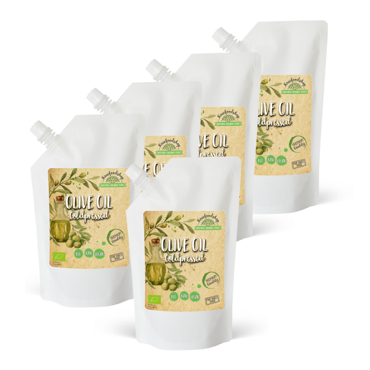 Olivolja kallpressad EKO 1000ml x 5 paket i gruppen Hud & Kropp / Naturlig DIY / Vegetabiliska Oljor hos Rawfoodshop Scandinavia AB (2101234-SET5)