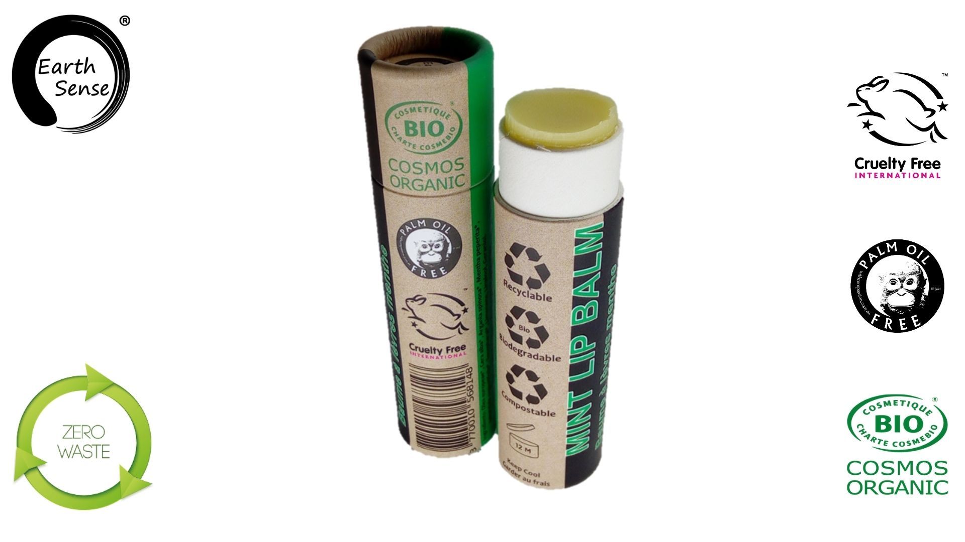 Earth Sense Lip Balm Mint 15ml i gruppen Hud & Kropp / Ansikte / Läppvård hos Rawfoodshop Scandinavia AB (211128)