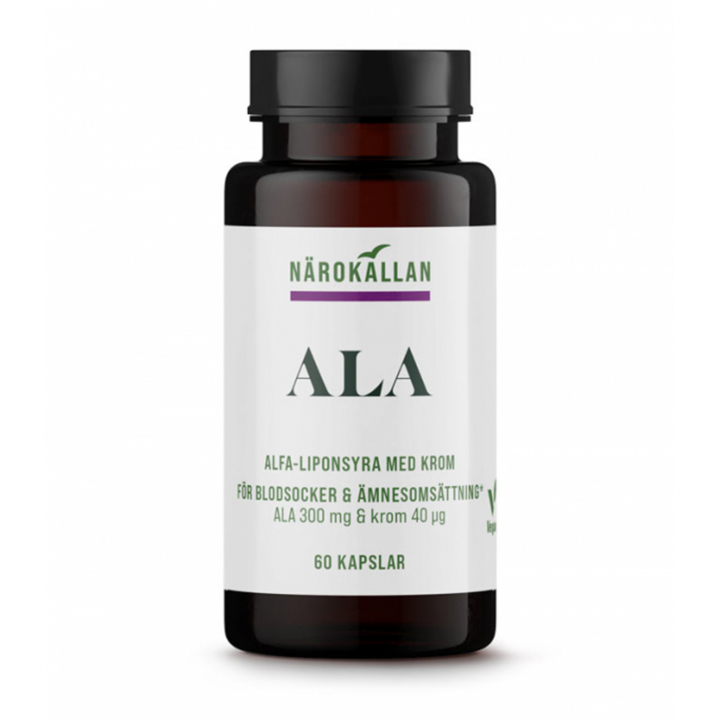 ALA Alfa-liponsyra 60kaps i gruppen Hälsa / Kosttillskott hos Rawfoodshop Scandinavia AB (2135)