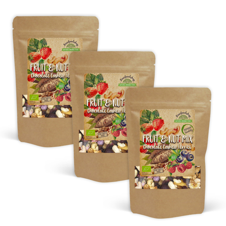 Frukt- & Nötmix Choklad Cashew Skogsbär EKO 500g x 3 paket i gruppen Råvaror & Dryck / Godis & Choklad / Snacks hos Rawfoodshop Scandinavia AB (213985-SET3)